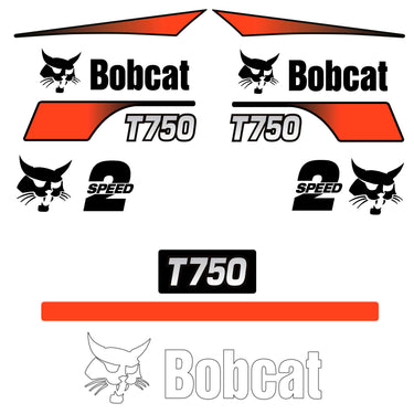 FITS T750 (ALT REAR) BOBCAT REPLACEMENT DECAL STICKER - OUTDOOR DURABLE LAMINATE